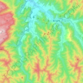 Porepunkah topographic map, elevation, terrain