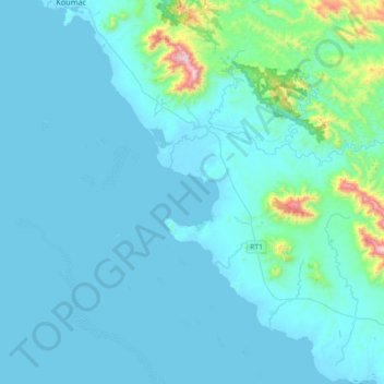 Kаala-Gomen topographic map, elevation, terrain