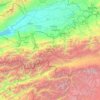 Batken Region topographic map, elevation, terrain