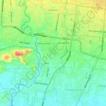 Tirtonirmolo topographic map, elevation, terrain