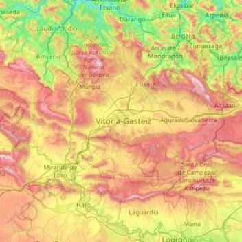 Araba/Álava topographic map, elevation, terrain