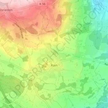 Rain topographic map, elevation, terrain