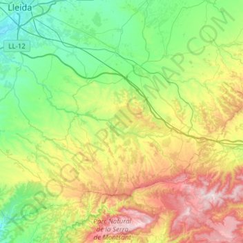 Garrigues topographic map, elevation, terrain