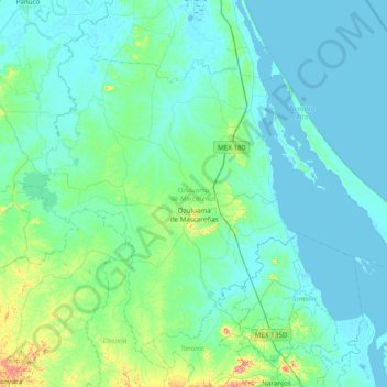 Ozuluama de Marcareñas topographic map, elevation, terrain