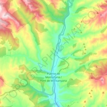 Puente de Montañana topographic map, elevation, terrain