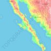 Península de Baja California topographic map, elevation, terrain
