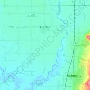 Lewiston topographic map, elevation, terrain
