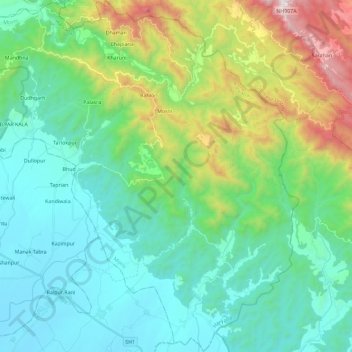 Morni topographic map, elevation, terrain