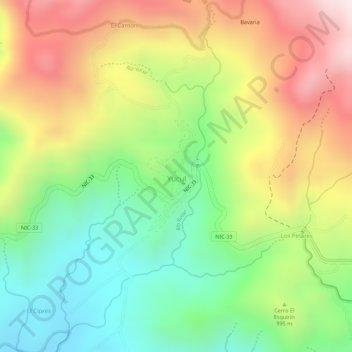 Yucul topographic map, elevation, terrain