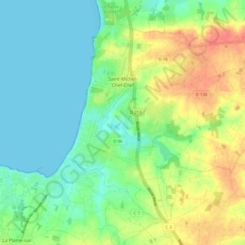 Saint-Michel-Chef-Chef topographic map, elevation, terrain