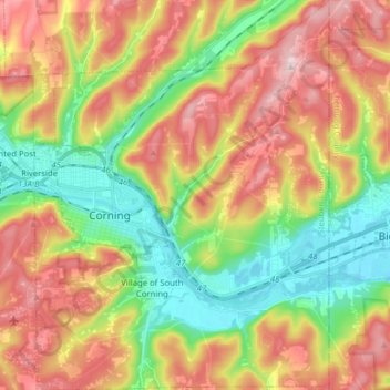 Town of Corning topographic map, elevation, terrain