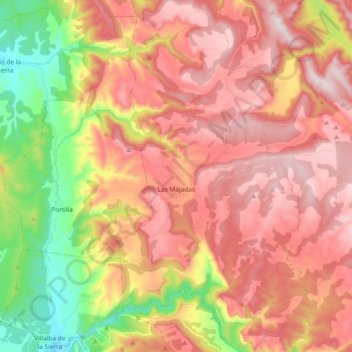 Las Majadas topographic map, elevation, terrain