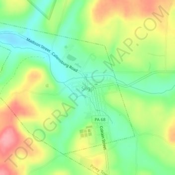 Sligo topographic map, elevation, terrain