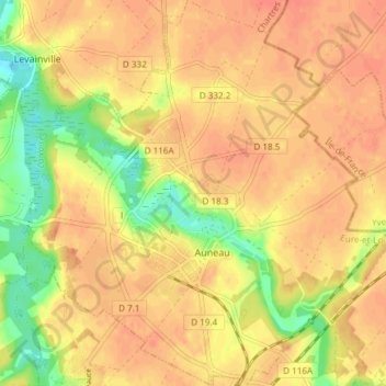 Topographic Map of Auneau