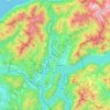 Bezirk Lugano topographic map, elevation, terrain
