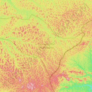 Parc national de Mwagna topographic map, elevation, terrain