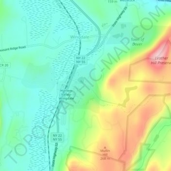 Wingdale topographic map, elevation, terrain