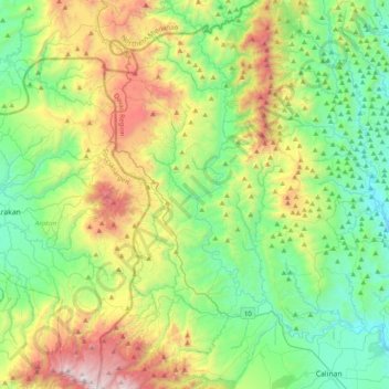Marilog District topographic map, elevation, terrain