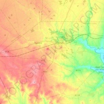 Fairfield Township topographic map, elevation, terrain