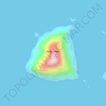 Diogo Island topographic map, elevation, terrain
