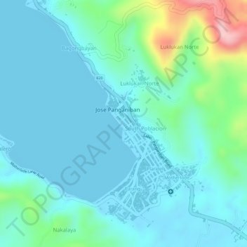 Jose Panganiban Park topographic map, elevation, terrain