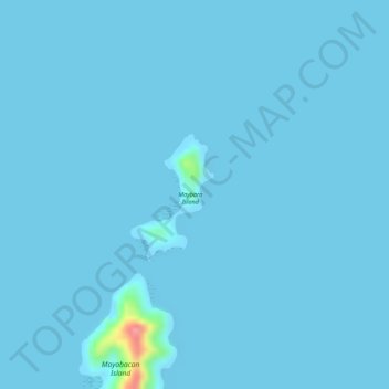 Maybara Island topographic map, elevation, terrain