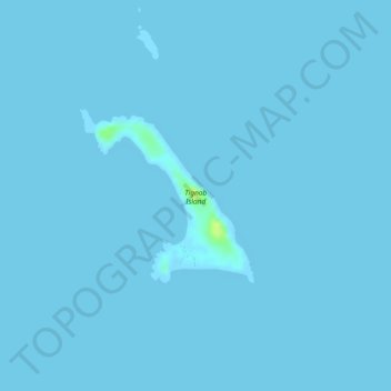 Tignob Island topographic map, elevation, terrain