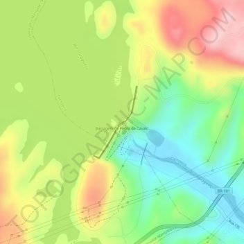 Barragem de Pedra do Cavalo topographic map, elevation, terrain