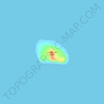 Imalaguan Island topographic map, elevation, terrain