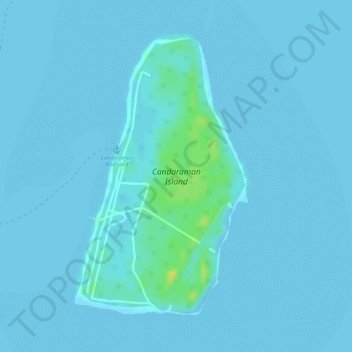 Candaraman Island topographic map, elevation, terrain