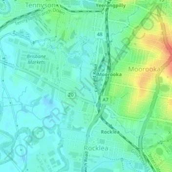 Fairfield Road (no.989A) Park topographic map, elevation, terrain