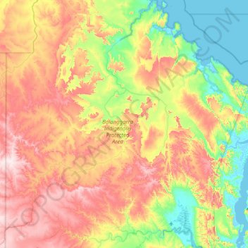 Berkeley River topographic map, elevation, terrain
