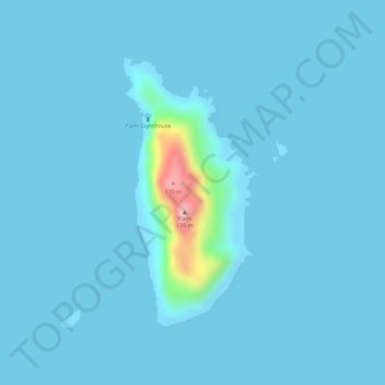 Y'ami Island topographic map, elevation, terrain