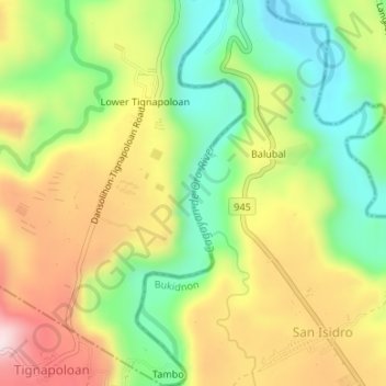 Cagayan de Oro River topographic map, elevation, terrain