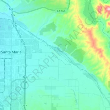 Santa Maria River topographic map, elevation, terrain