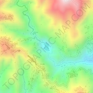 Antamok open pit mine topographic map, elevation, terrain