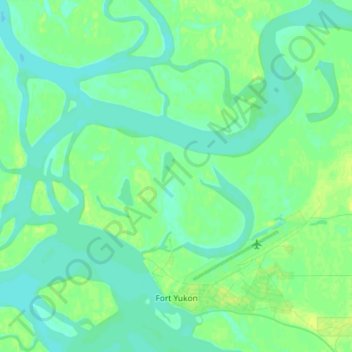 Fort Yukon topographic map, elevation, terrain