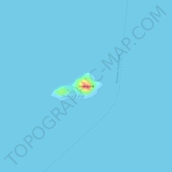Canas Island topographic map, elevation, terrain