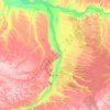 Lena River topographic map, elevation, terrain