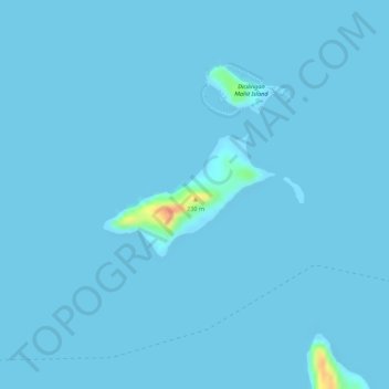 Horse Island topographic map, elevation, terrain