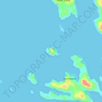 South Island topographic map, elevation, terrain