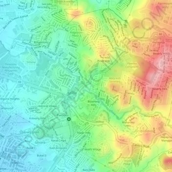 Manila Water Tikling Reservoir topographic map, elevation, terrain