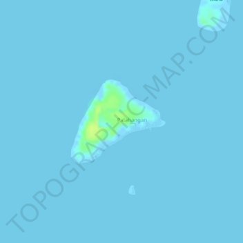 Palajangan Island topographic map, elevation, terrain