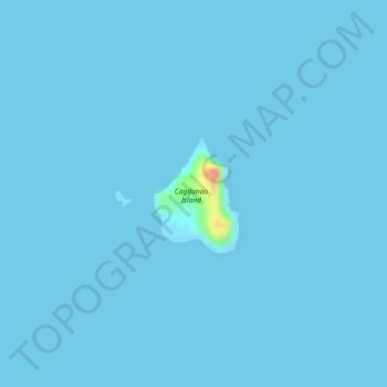 Cagdanao Island topographic map, elevation, terrain