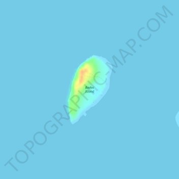Badoc Island topographic map, elevation, terrain