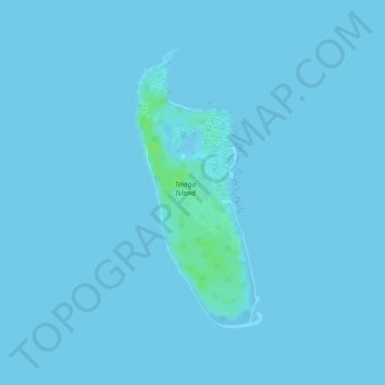 Teinga Island topographic map, elevation, terrain