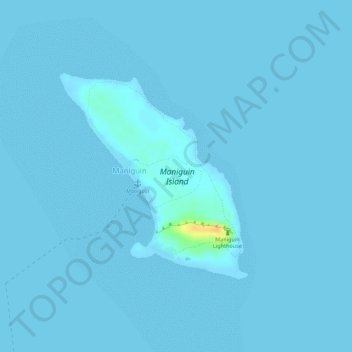 Maniquin Island topographic map, elevation, terrain