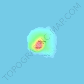 Maracañao Island topographic map, elevation, terrain