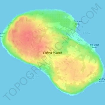 Cabra Island topographic map, elevation, terrain