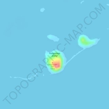 Pangasinan Island topographic map, elevation, terrain